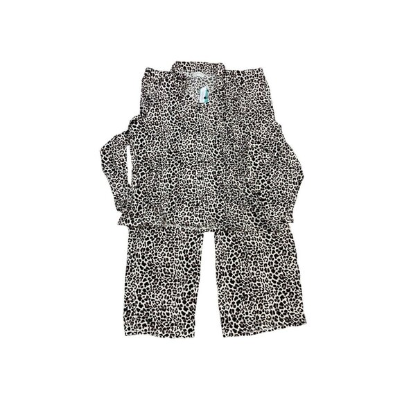 *New Maurices Leopard Print Pajama Set Womens Plus XXL Long Sleeve PJ Loungewear - Picture 1 of 5